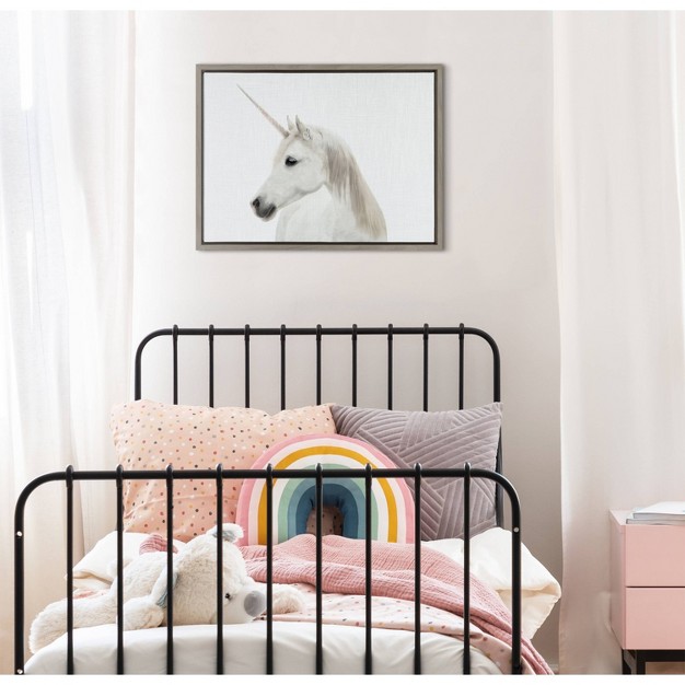 X 24 quot Sylvie Unicorn By Simon Te Framed Wall Canvas Gray Kate amp Laurel All Things Decor