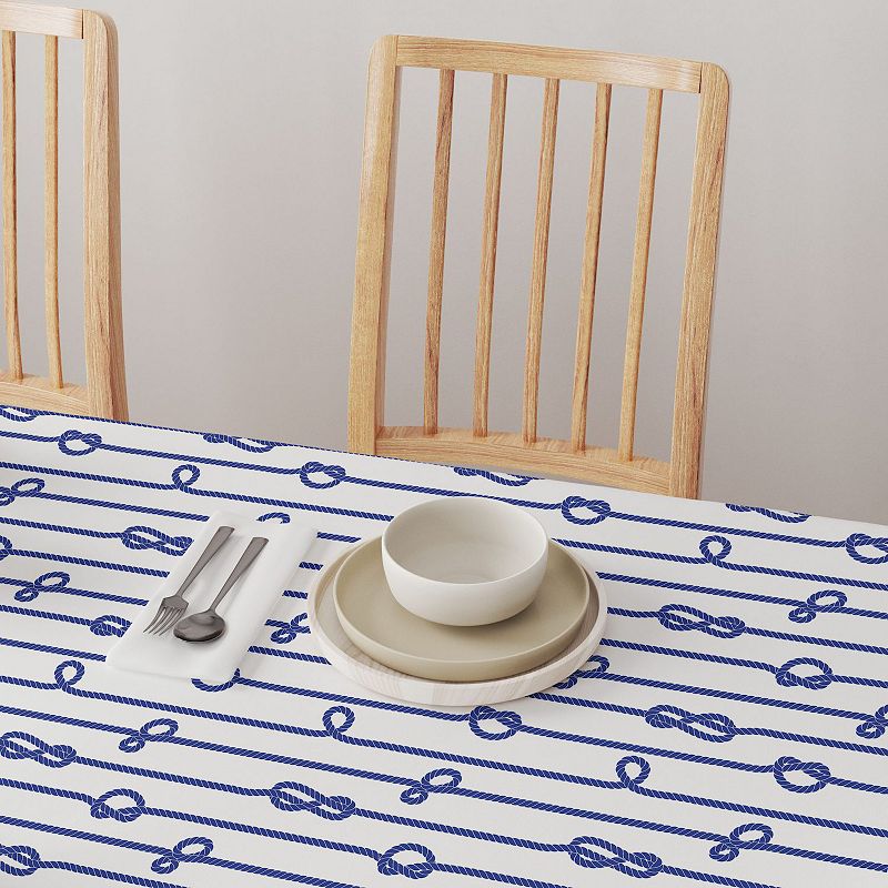 Square Tablecloth， 100% Polyester， 60x60， Vertical Rope Knot Stripe