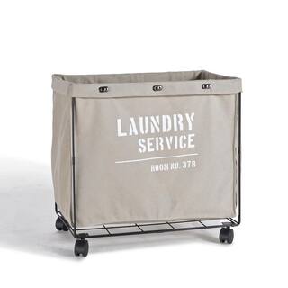 DANYA B Army Canvas Laundry Hamper on Wheels LY207