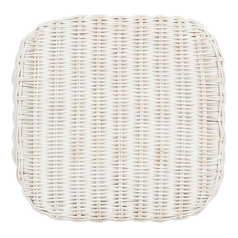 Safavieh Distressed White Wicker Stool