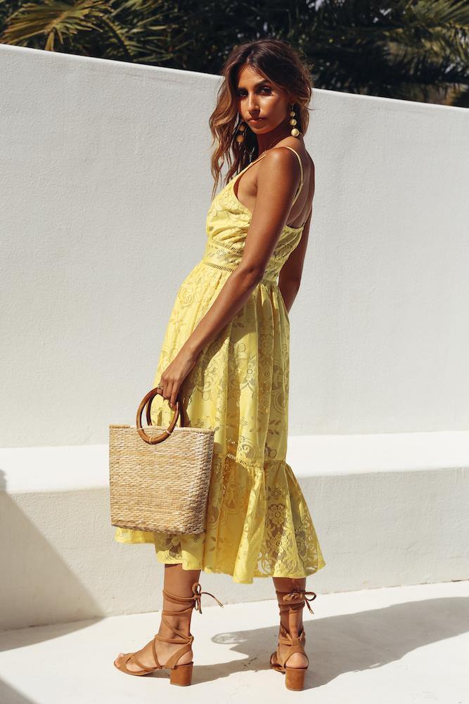 Love Is Alive Midi Dress Yellow