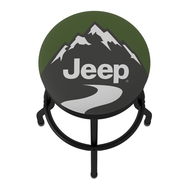 Jeep Green Mountain 360 Degree Swivel Black Barstool with Foam Padded Seat - 20.75 x 20.75 x 29