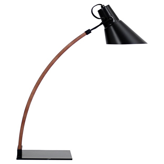 Noah Table Lamp Walnut black Lumisource