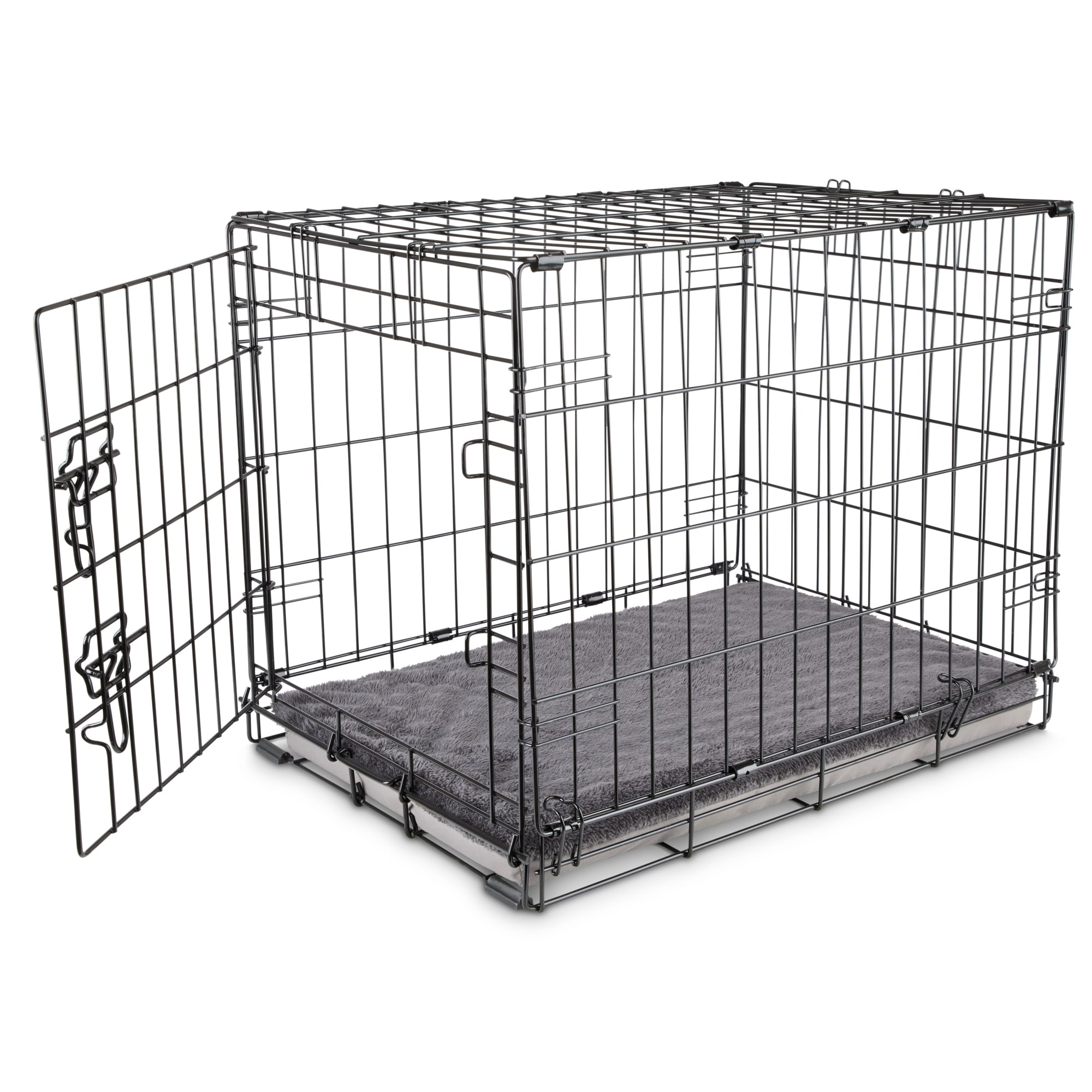 EveryYay Essentials Happy Place Dark Grey Foam Dog Crate Mat and Pet Bed， XX-Small