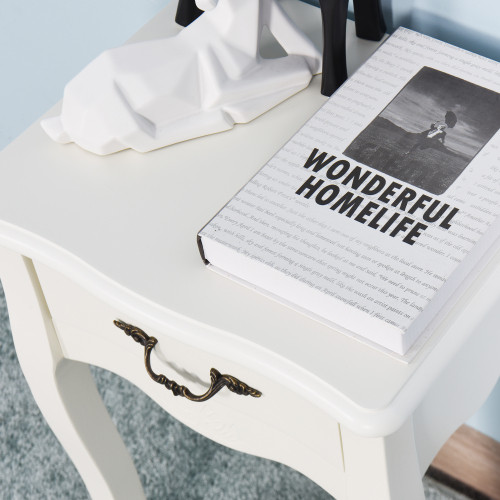 White Bathroom Floor Standing Storage Table with a...