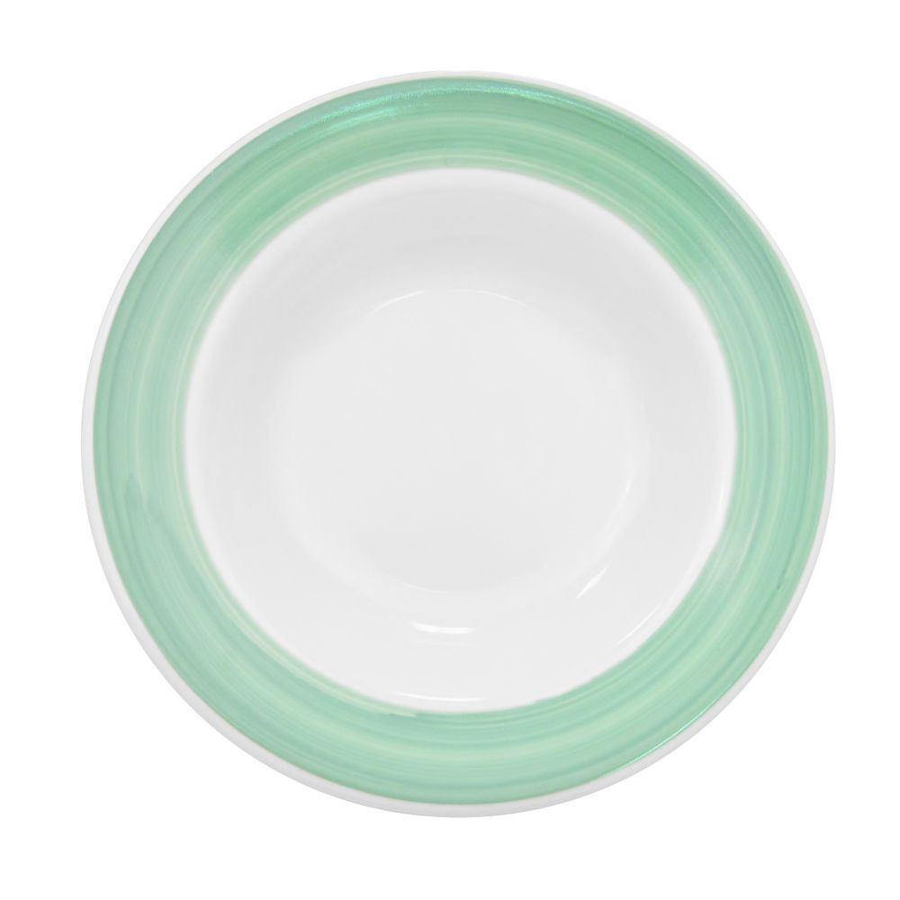 Rainbow， Pasta Bowl Green 30 Oz. 12-3/4Dia. X 2-1/4H， Stoneware， Green