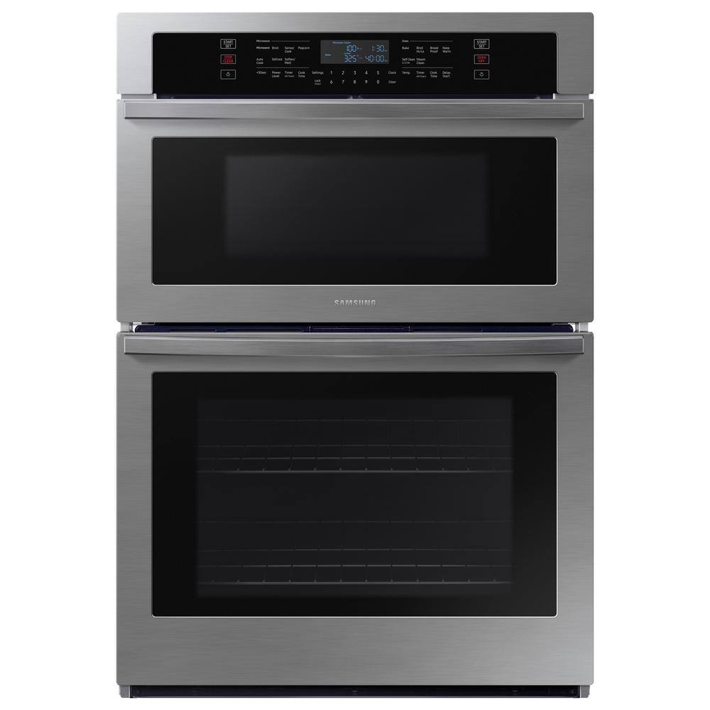  30 in. 1.95.1 cu. ft. Wi-Fi Connected Electric Microwave Combination Wall Oven in Stainless Steel NQ70T5511DS