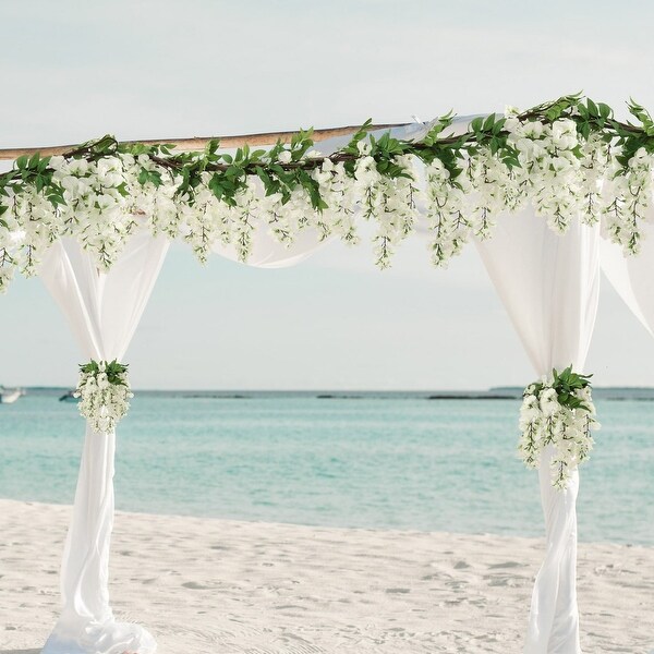 Silk Wisteria Garland 5 Foot with 12 Hanging Flowers.