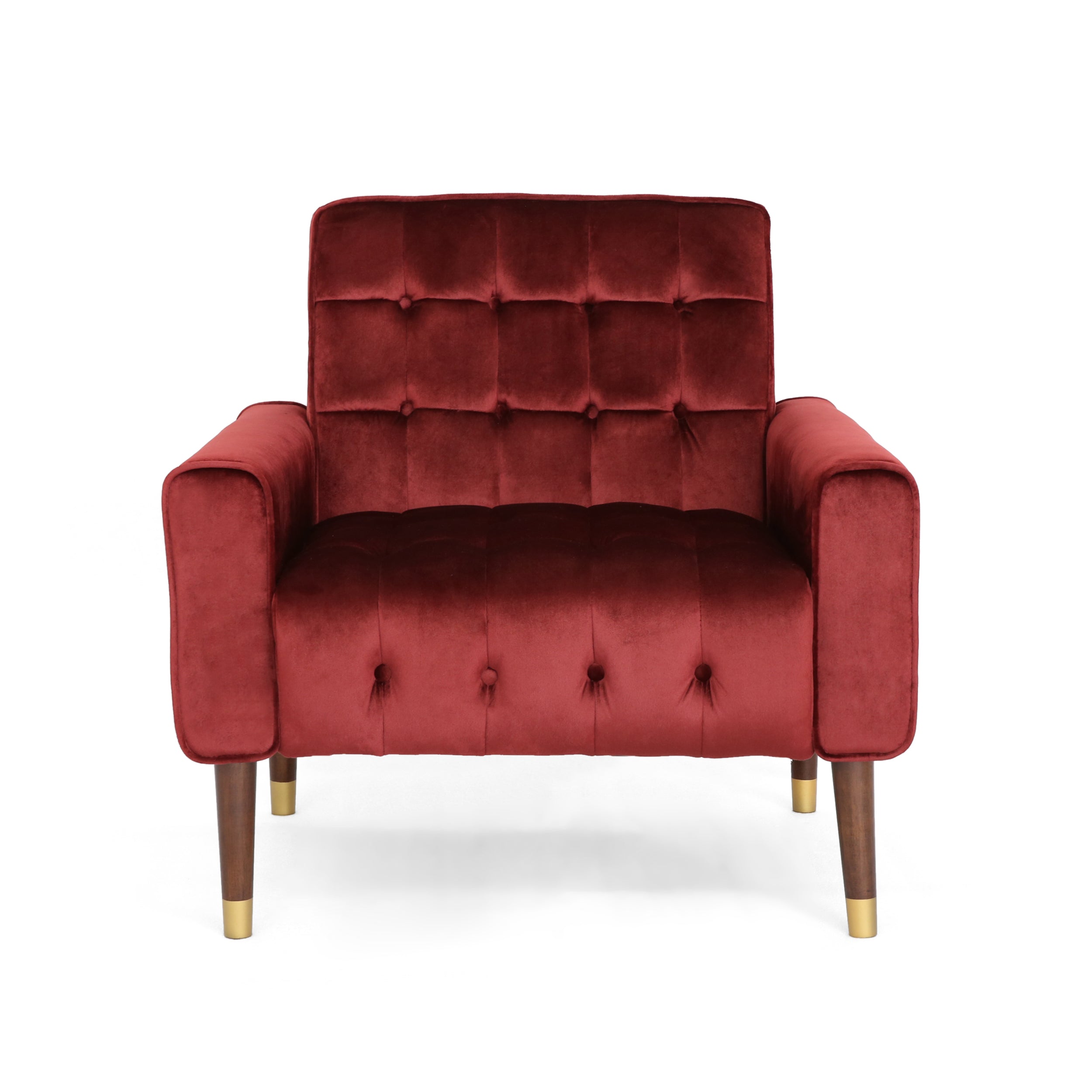 Betsy Velvet Armchair, Modern Glam, Button-Tufted, Waffle Stitching