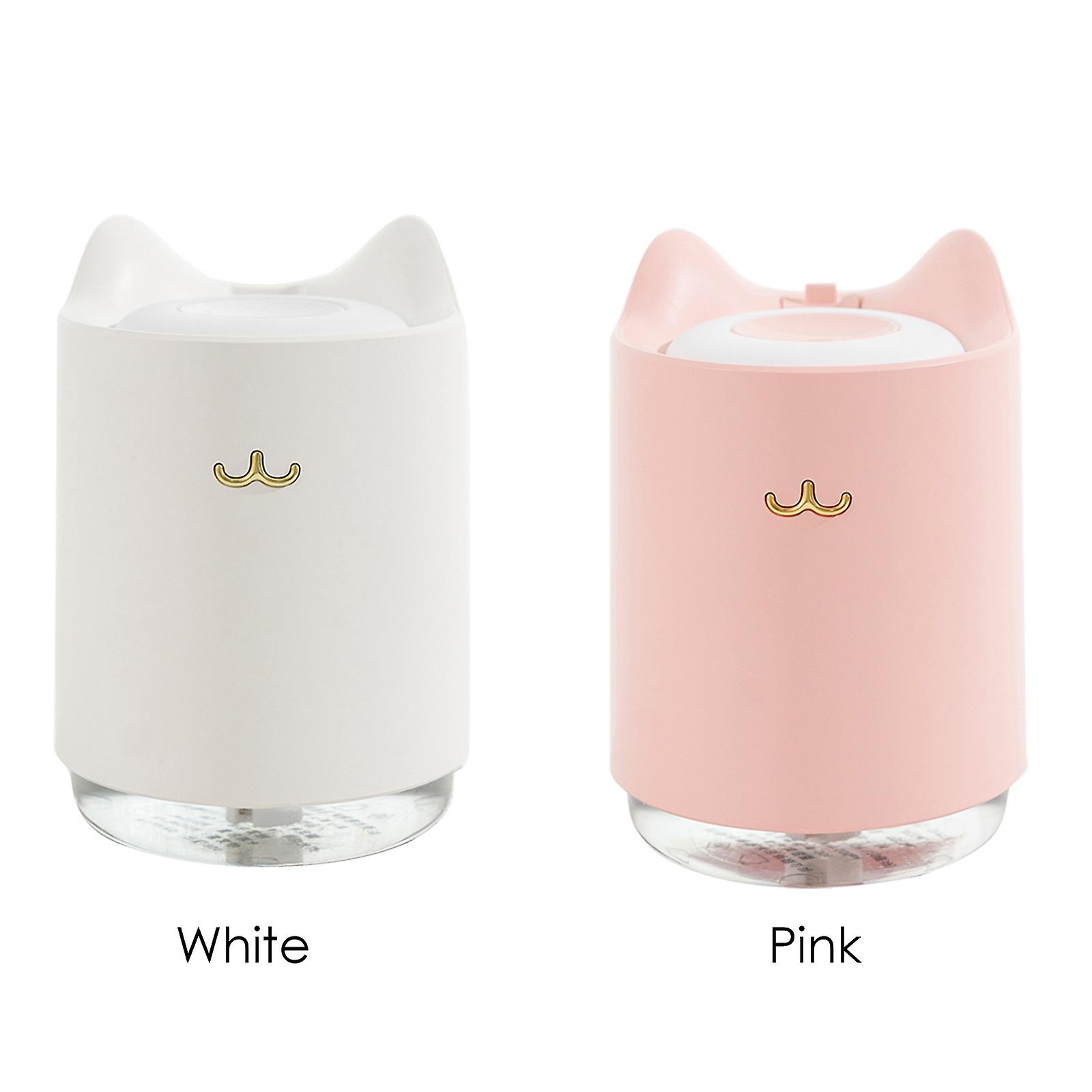 Pink 320ml Colorful Mist Humidifier Portable 7-color Night Light Quiet Usb Humidifier With 2 Mist Modes Cool Mist Air Humidifier For Desktop Car Home