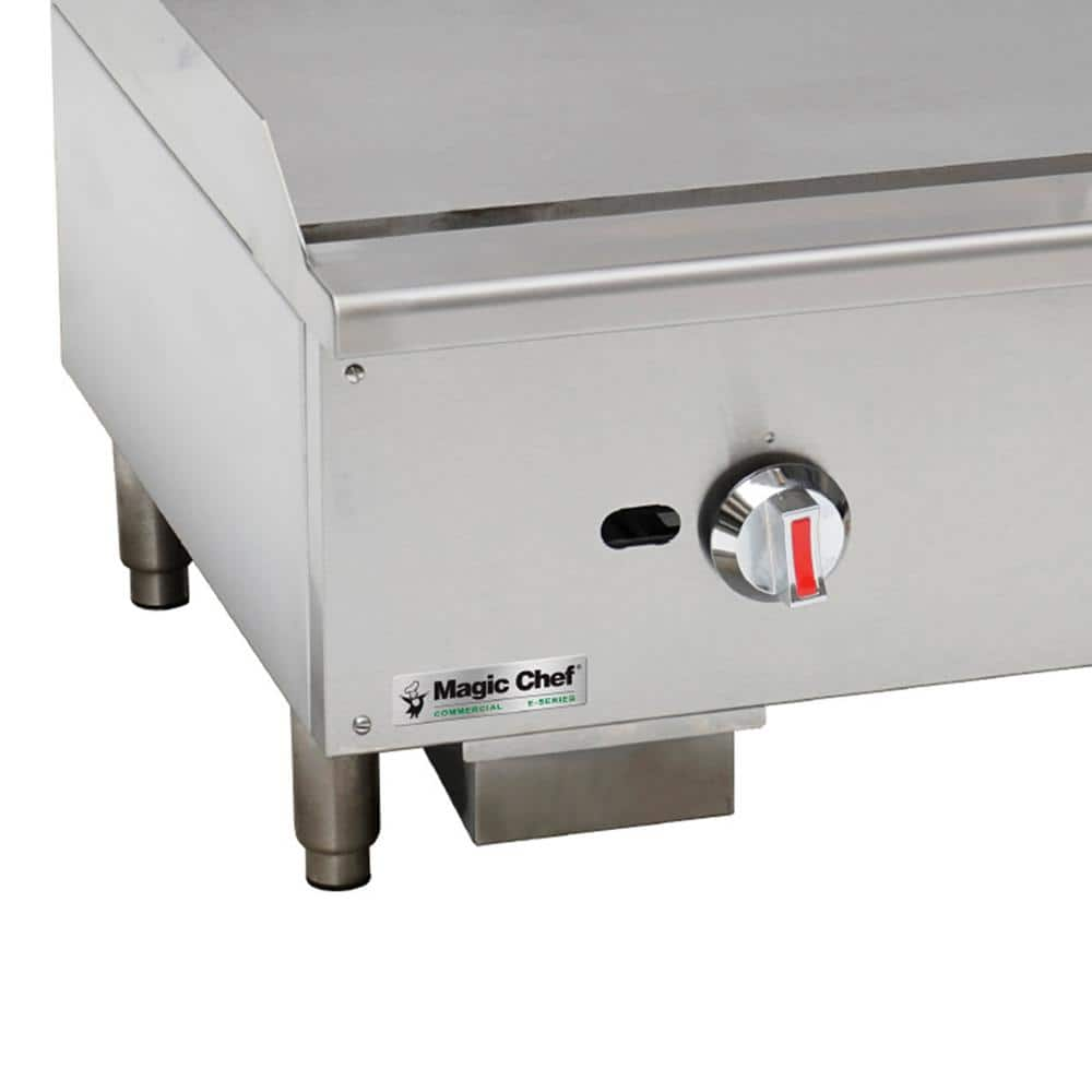 Magic Chef 36 in. Commercial Natural Gas Manual Countertop Griddle in Stainless Steel M36MG