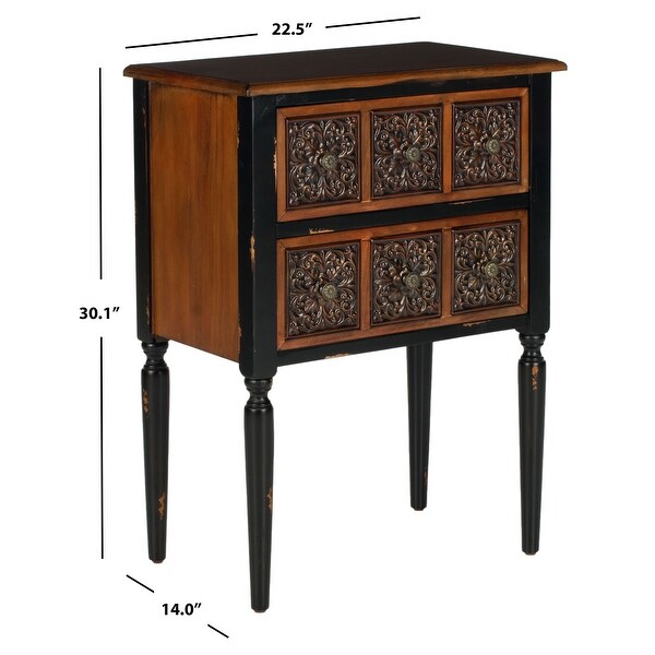 SAFAVIEH Kenneth Dark Brown Storage Side Table - 22.5