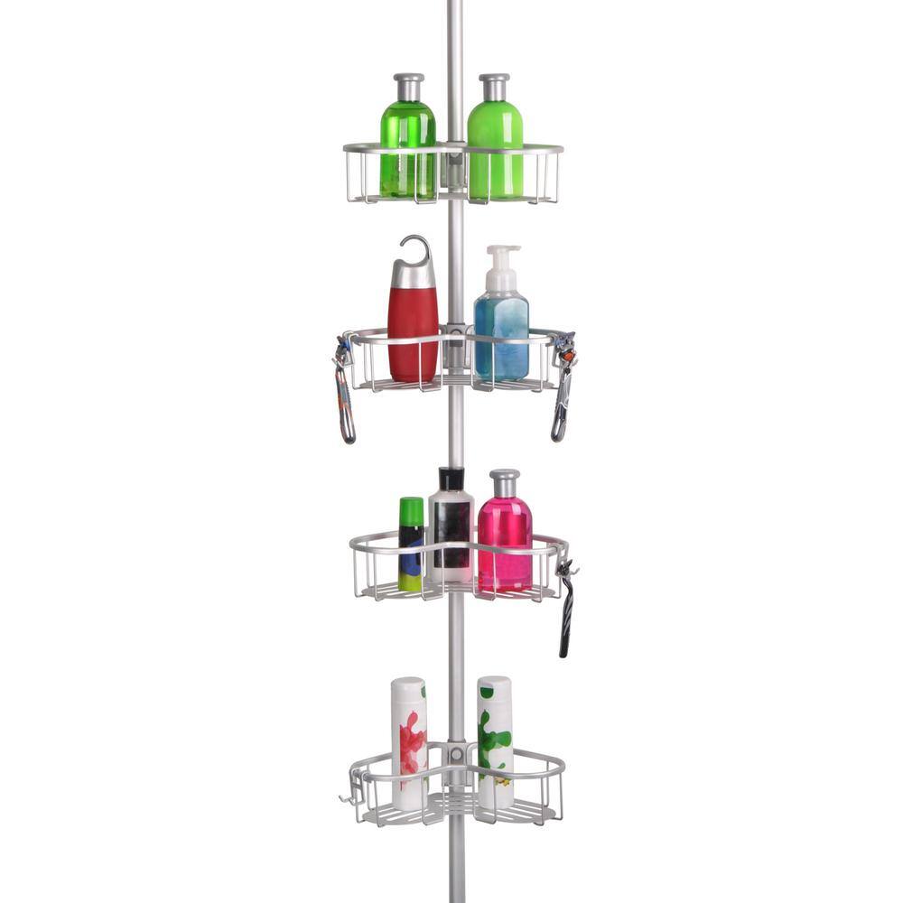 Utopia Alley Flat Shelf Rustproof Corner Shower Caddy Satin Chrome PC3AL