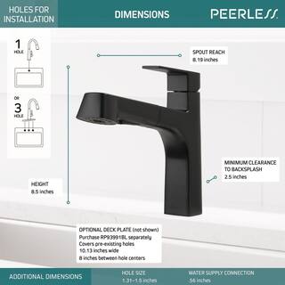 Peerless Xander Single-Handle Pull-Out Sprayer Kitchen Faucet in Matte Black P6919LF-BL