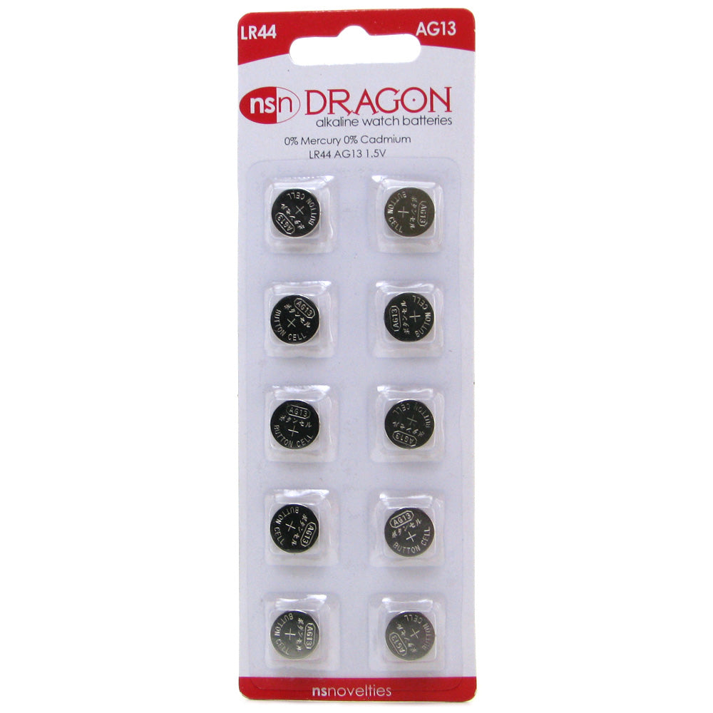 Dragon Alkaline LR44/AG13 Watch Batteries 10 Pack