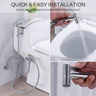 INSTER Non-Electric Stainless Steel Handheld Bidet Sprayer for Toilet Bidet Attachment Easy to Install Cloth Diaper Sprayer Set WSHDRMBA0003