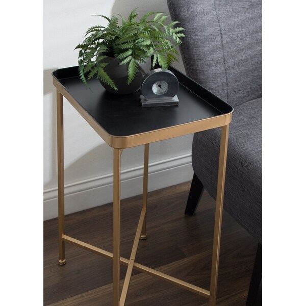 Kate and Laurel Celia Metal Tray Accent Table