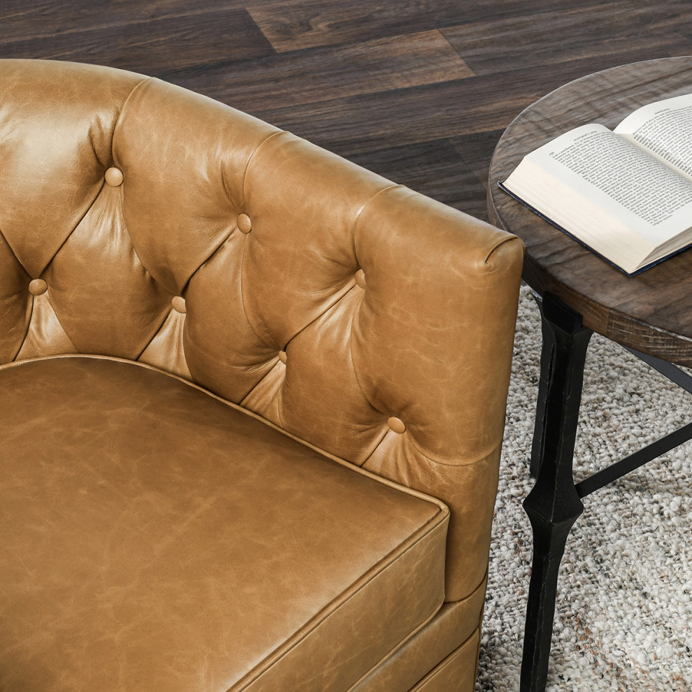 Charlett Swivel Accent Chair Tan   Contemporary   Armchairs And Accent Chairs   by Kosas  Houzz