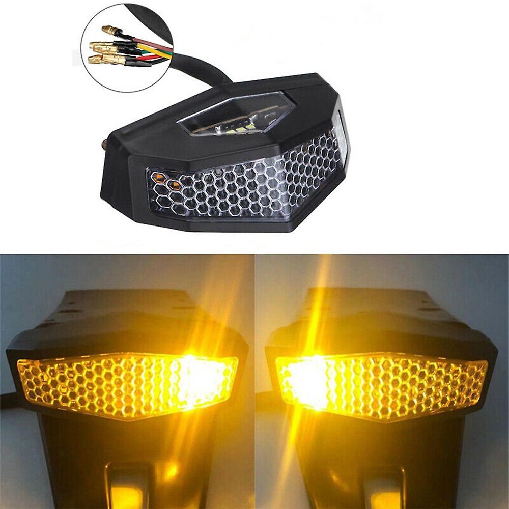 12v Universal Motorcycle Led Rear Fender Brake Stop Tail Light Motor Bike Turn Signal Lamp Retro Motocross License Plate Light