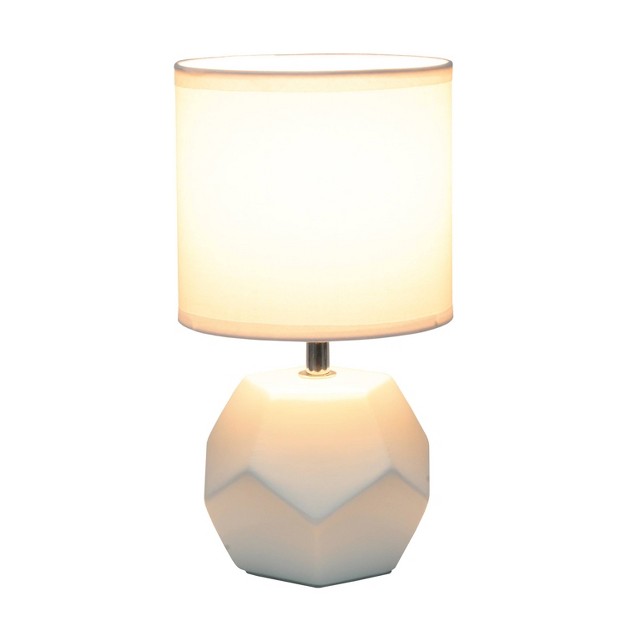 Round Prism Mini Table Lamp With Matching Fabric Shade Simple Designs