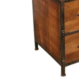 Rustic 2-Drawer Brown Filing Cabinet BRA47