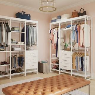 CLOSETS By LIBERTY 68.5 in. W White Adjustable Tower Wood Closet System with 3 Drawers and 11 Shelves HS56700-RW-06