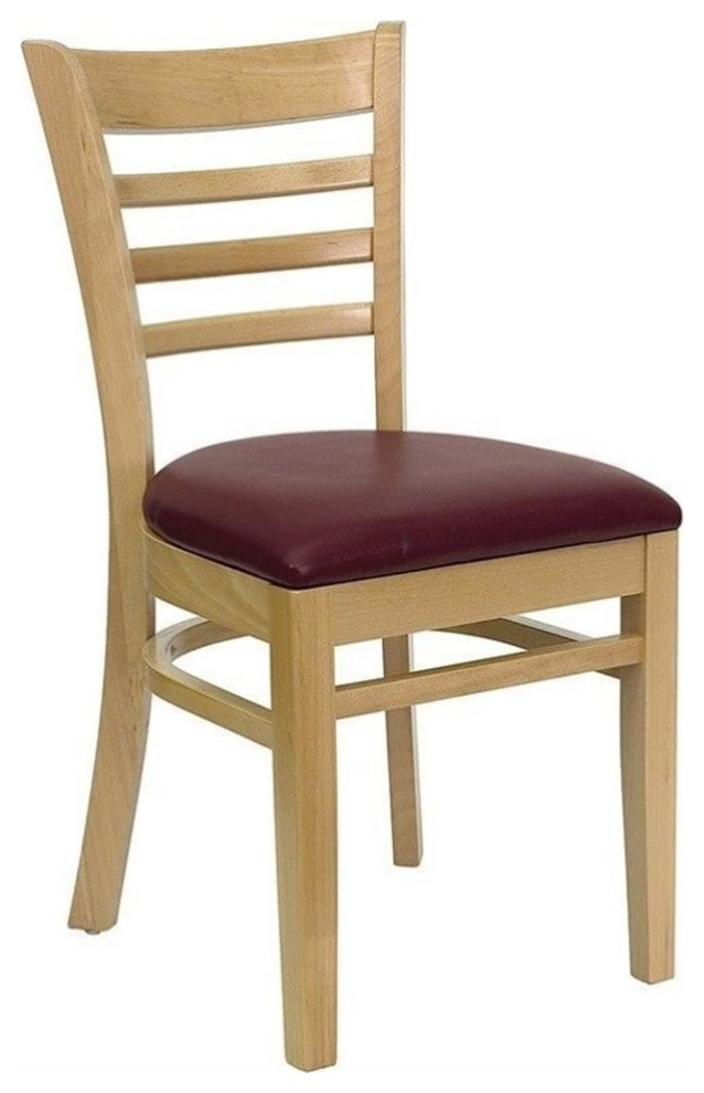 Pemberly Row Modern / Contemporary Series Dining Chair with Burgundy Seat   Transitional   Dining Chairs   by Homesquare  Houzz