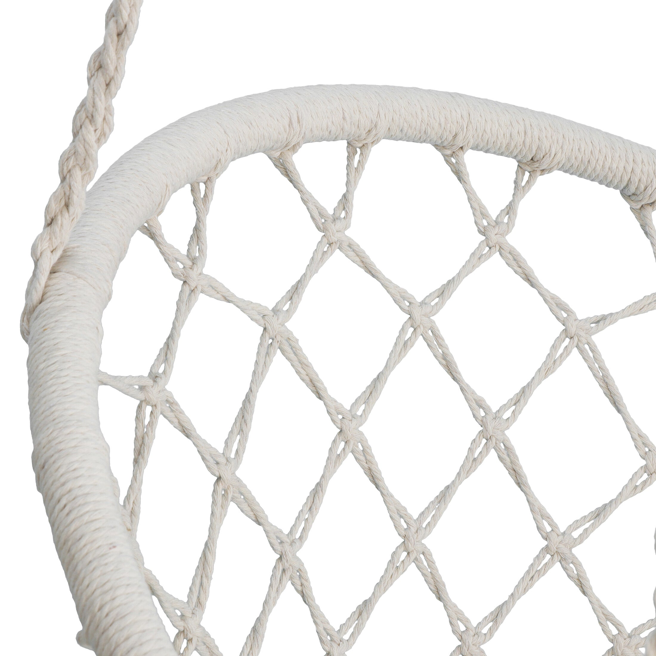 ZenSports  260lbs Hammock Chair Hanging Macrame Swing Cotton Rope - Indoor Outdoor Beige