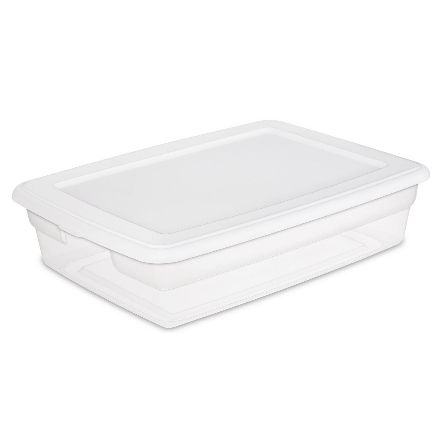 Sterilite 28 Qt. Storage Box Plastic， White， Set of 10