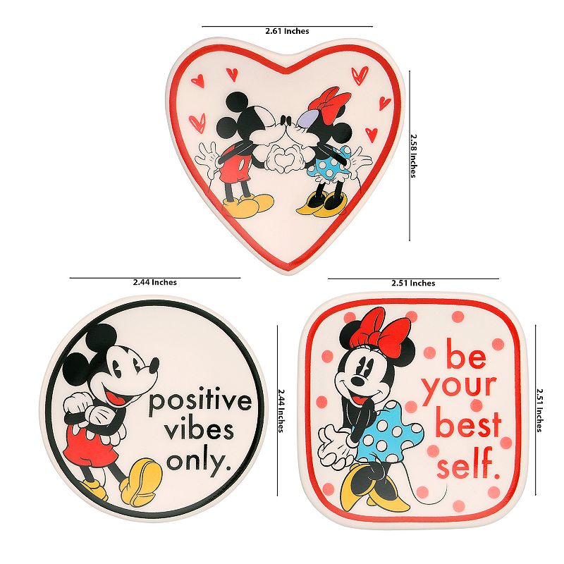 Disney's Minnie Mouse and Mickey Mouse 3 Piece Trinket Set