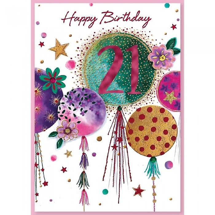 Simon Elvin Isabel Garden 21st Birthday Greetings Card (Pack of 6)