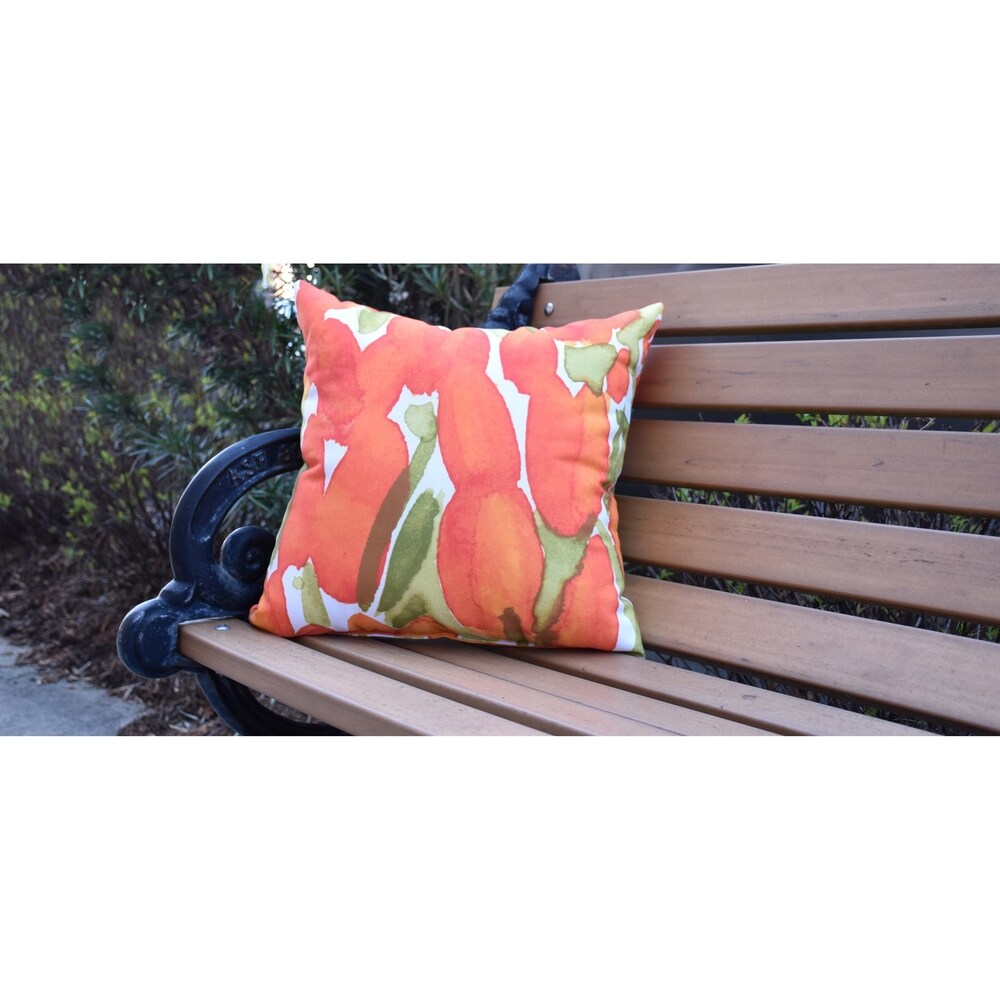 Sunset Tulip 20 inch Floral Decorative Outdoor Pillow