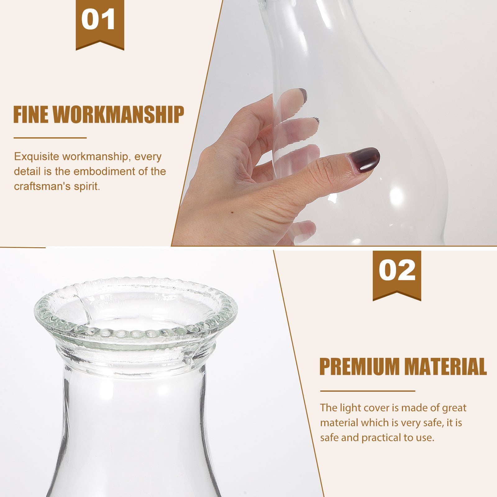 Glass Chimney Oil Lamp Cover Transparent Replacement Kerosene Lamp Shade