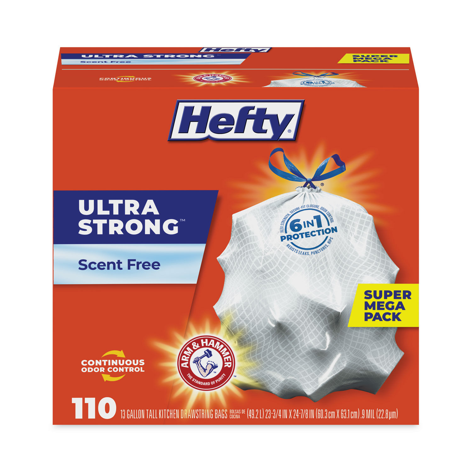 Ultra Strong Tall Kitchen and Trash Bags by Heftyandreg; PCTE88368CT