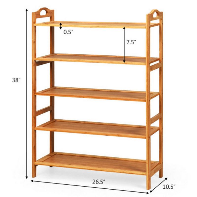 5-Tier  FreeStanding Shoe Rack-Natural