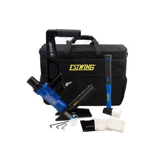 Estwing Pneumatic 18-Gauge L-Cleat Flooring Nailer with Fiberglass Mallet and Padded Bag EF18GLCN