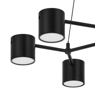 Hampton Bay Turrill 35-Watt 6-Light Matte Black Integrated LED Candle-Style Chandelier HD7991A