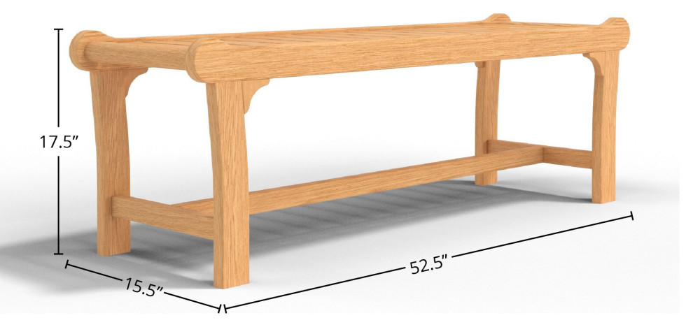 Parc 2 Person Teak Outdoor Bench   Transitional   Outdoor Benches   by Curated Maison  Houzz