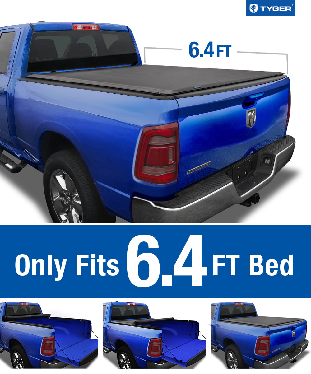 Tyger Auto T1 Soft Roll-up Truck Bed Tonneau Cover Compatible with 2019-2023 Ram 1500 New Body Style | 6'4