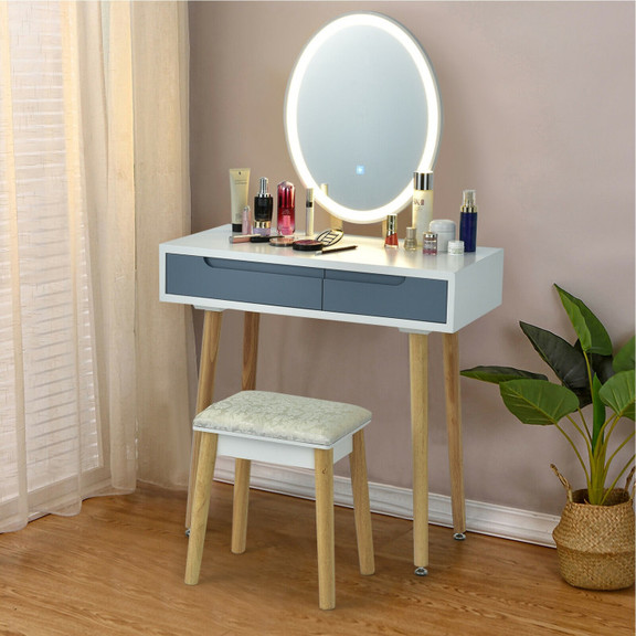 Costway 06825394 Touch Screen Vanity Makeup Table ...