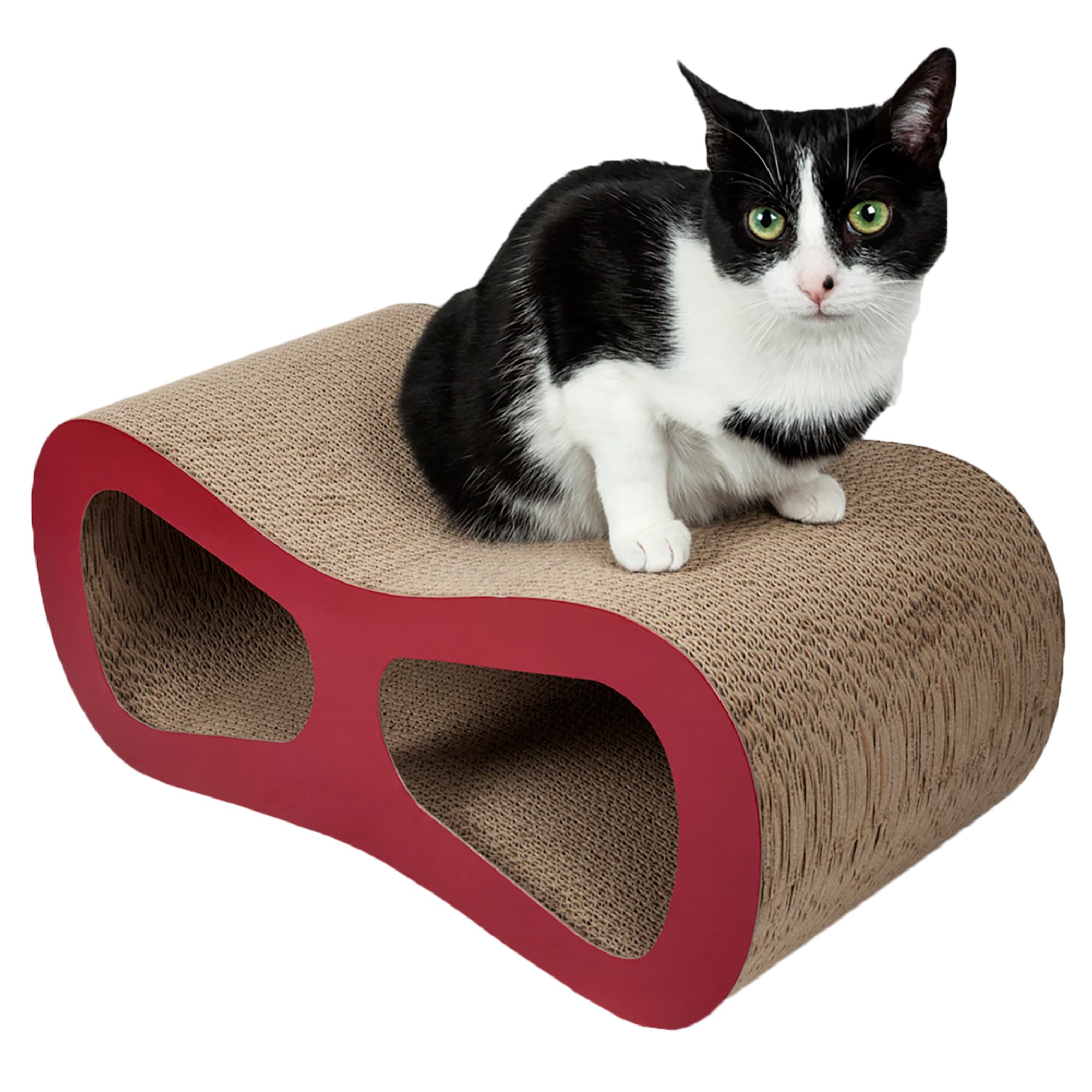 Pet Life Red Modiche Ultra Premium Modern Designer Lounger Cat Scratcher， 19.7