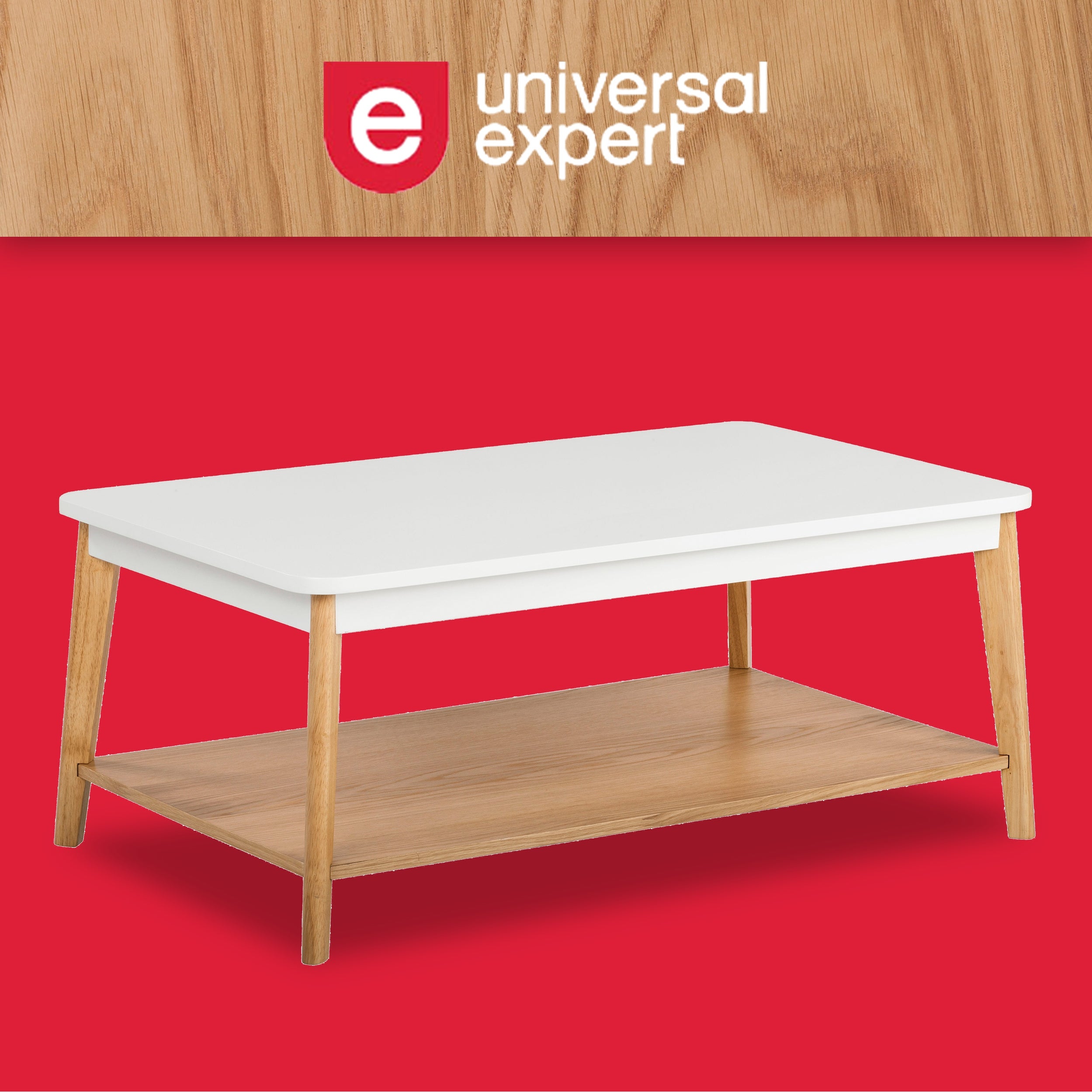 Universal Expert Remus Coffee Table， Modern Oak and White