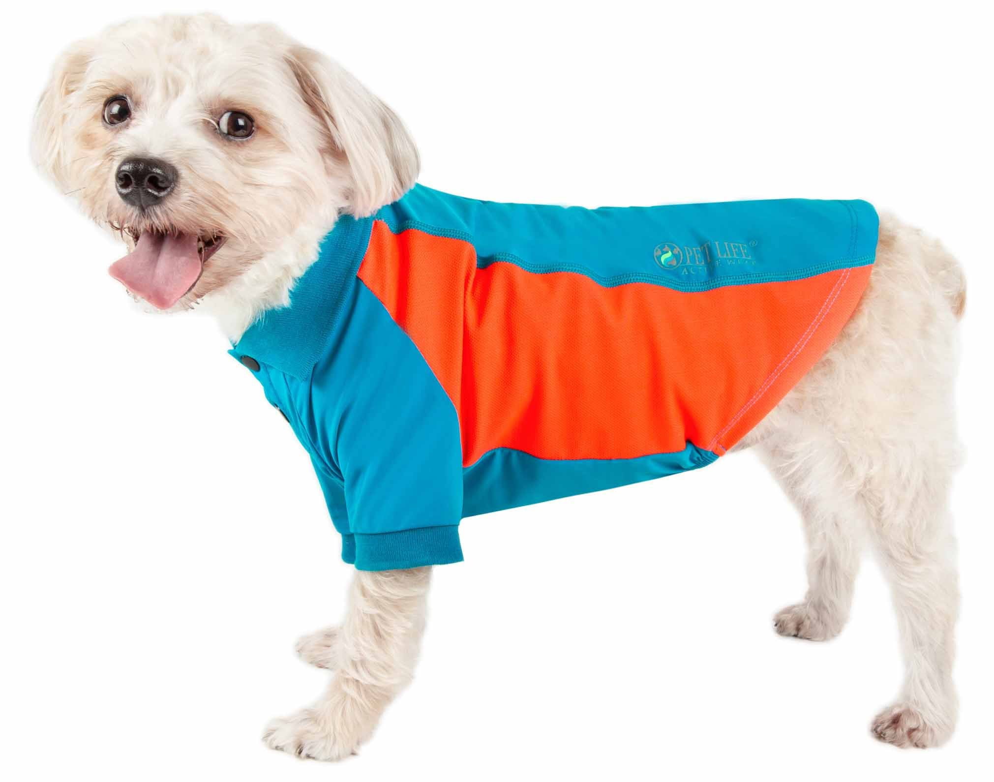 Pet Life ® Active 'Barko Pawlo' Relax-Stretch Quick-Drying Performance Dog Polo T-Shirt