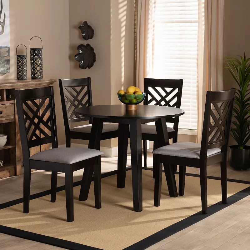 Baxton Studio Lilly Gray 5-Piece Dining Set