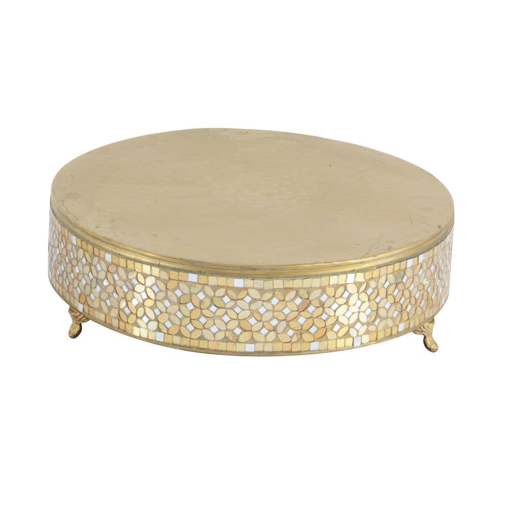 Litton Lane Gold Metal Glam Cake Stand (Set of 3) 23980