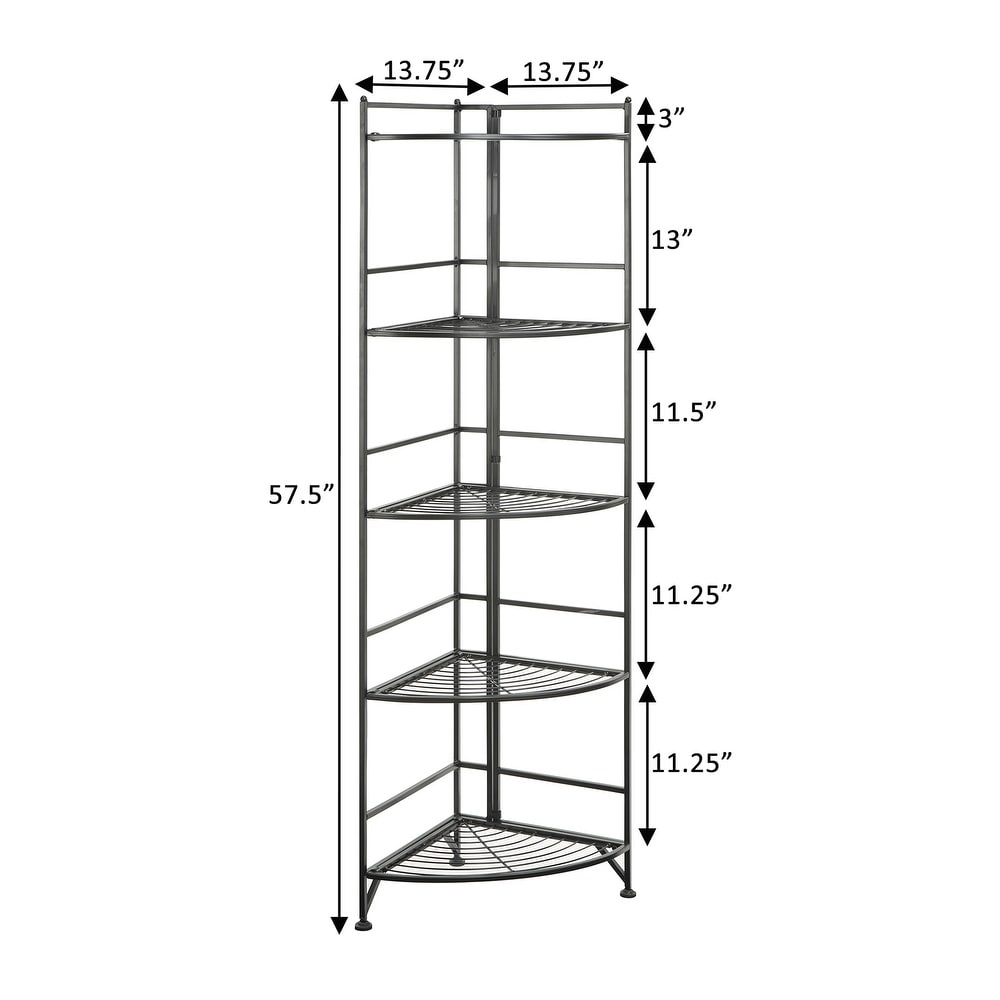 Convenience Concepts Xtra Storage 5 Tier Folding Metal Corner Shelf