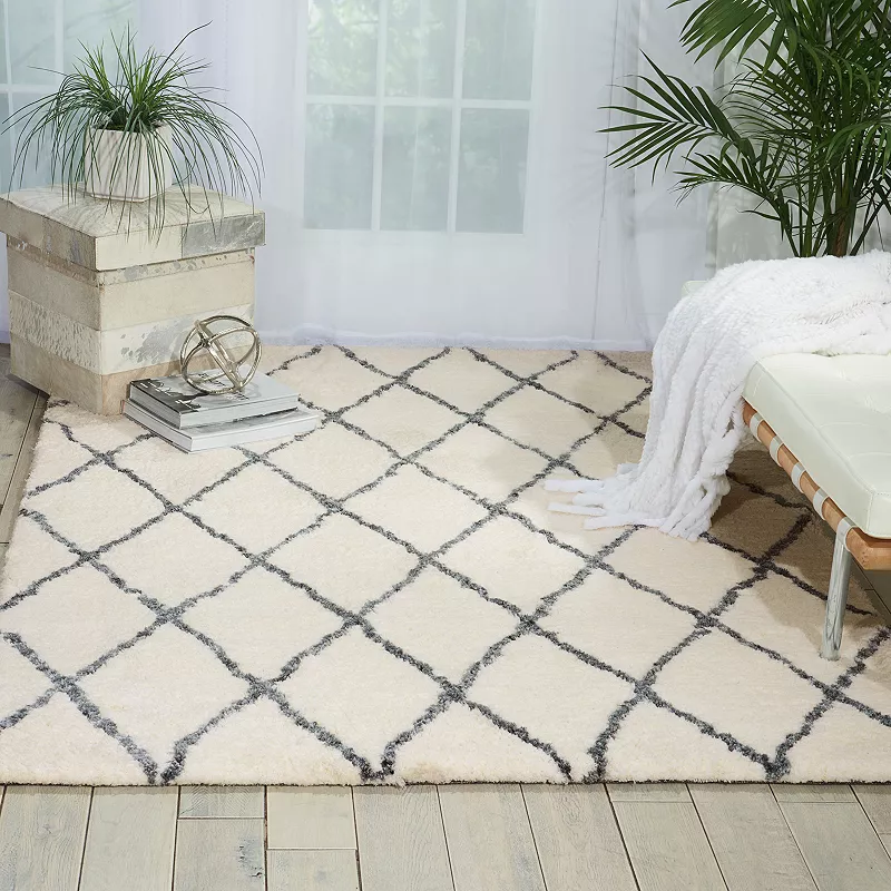 Nourison Galway Threadwork Lattice Shag Rug