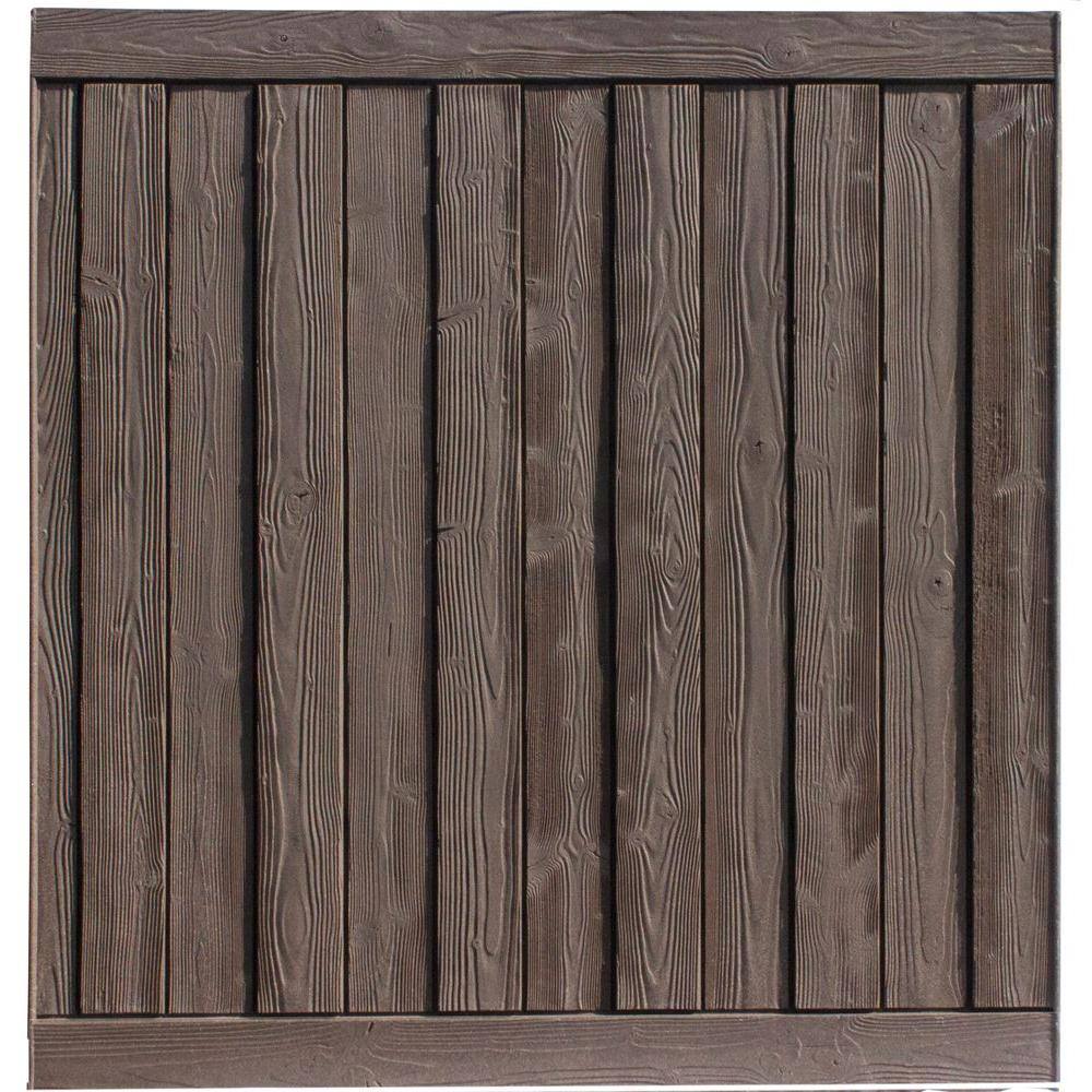 SimTek Ashland 6 ft. x 6 ft. DarkWalnut Brown Composite Privacy Fence Panel WP72X72DBR