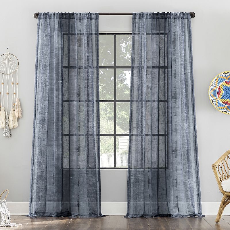 Archaeo Shibori Stripe Linen Blend Window Curtain