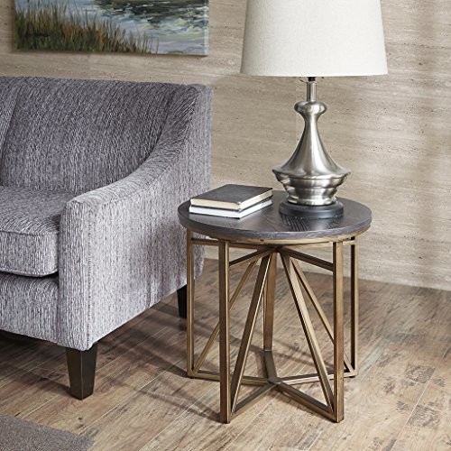 Madison Park Madison Antique Bronze Base Distressed Wood Top Coffee Table   Contemporary   Side Tables And End Tables   by HedgeApple  Houzz